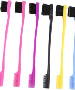 Brosse à Sourcils Double Face en Plastique, Outil de Soin | Peigne et Brosse Combinés, Lisse les Contours, pour Femmes et Filles, 1 Pièce Couleur Aléatoire