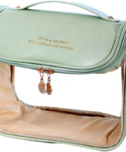 Trousse de toilette de voyage portable avec fermeture éclair transparente pour le bain, la crème pour le visage, les ongles, la collection d'outils de beauté, trousse de toilette portable