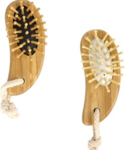 OUNONA Lot de 2 Peignes en Bois Dents Lisses et Prise Confortable pour Massage du Cuir Chevelu, Peignes Portables pour Soin Capillaire et Détente au Quotidien