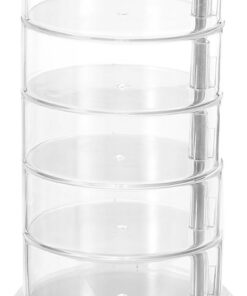 uxcell Organiseur rotatif pour accessoires pour cheveux, 5 couches en plastique, organiseur de maquillage rotatif pour bandeau, nœuds, élastiques à cheveux, chouchou transparent