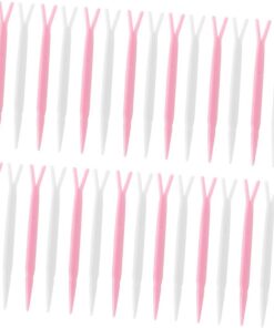 Housoutil 100 Pièces Fourchettes Y pour Paupières Doubles en Abs, Accessoires de Maquillage Doux, pour Usage à Domicile en Salon de Beauté Couleur Aléatoire