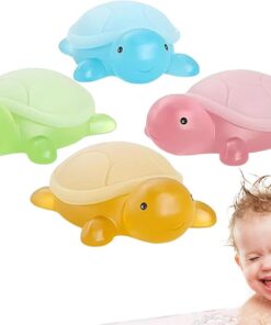 Handmade Kids Soap, Turtle Shape Bath Soap, Gentle Moisturizing Cleanser, Natural Mild Formula, 4-Pack, Bath and Body Care for Boys, Girls, 6x4x2cm Multicolor