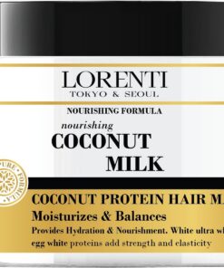 LORENTI TOKYO & SEOUL Masque de soin capillaire au lait de coco 500 ml | Masque capillaire au lait de coco | Cure réparatrice pour cheveux cassants, secs et abîmés | Soin des cheveux