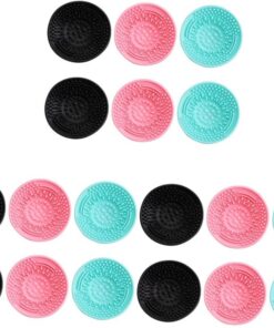 Healeved 18 Pcs Tampon à Récurer Pinceau De Maquillage En Silicone Pour Outils De Maquillage Gobelet De Nettoyage Pour Outils De Beauté Scrubber Gel De Silice Portable Coussin