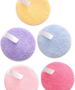 Healvian 5pièces Éponges Cosmétiques Rondes Pour Visage Lot De Usage Domestique Pour Filles Disque Démaquillant Outil De Maquillage