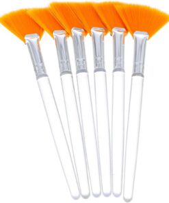 Gatuida 6 pièces Pinceaux Applicateurs de Masque Visage de Outils de Beauté Ergonomiques pour Soins Peau avec Poignée Longue pour DIY et Produits de Soin Jaune et Transparent