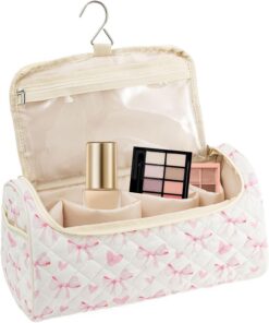 Trousse De pour Outils Coiffants avec Crochet Organisateur Mignon Matelassé | Trousse De Transport Pour Fer À Boucler Pour Brosse Bigoudis Cosmétiques Bijoux Toilette Salle De Bain Hommes Femmes