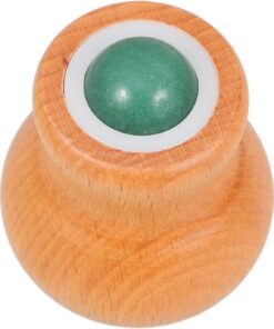 Rouleau de Massage du Visage en Pierre de Jade Vert, Bois | Visage et Cou, Prise en Main Confortable, Outil de Soin Réutilisable pour Femmes