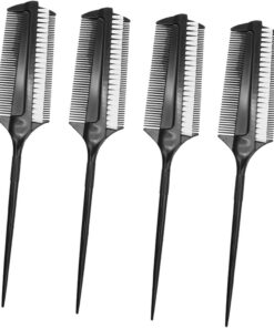 Brosse à Cheveux pour Teinture Double Face Résistante Haute Température, 4 Pièces, Poils Courts Confortables, Peigne Crêpeur Professionnel pour Soins Capillaires et Coiffure Salon