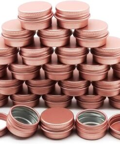 Lot de 30 boîtes de 5 ml en aluminium pour baume à lèvres - 5 g - Avec couvercle à vis - Boîtes de rangement vides en métal pour cosmétiques, crèmes, bougies, thé, ongles, peintures à faire