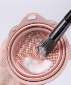 Bol de nettoyage de pinceaux de maquillage, pliable, en silicone, outil de nettoyage pour pinceaux, houppes, éponges de beauté, durable, idéal pour un usage quotidien et les voyages