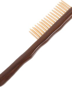 VOSAREA Peigne en Bois de Santal Double Rangée, Masseur de Cuir Chevelu, Accessoire Coiffure Portable et Pratique pour Femmes et Filles, Soins Capillaires Naturels, Stimulation
