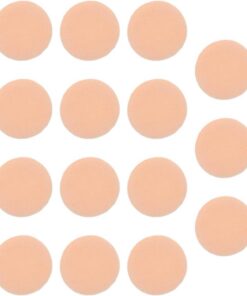 Ciieeo Houppettes à Poudre Rondes 6 Cm 15 Pièces en Coton Doux Couleur Peau, Outil de Maquillage Visage pour Application Poudre Compacte et Teint Naturel, Accessoires Beauté