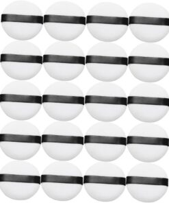 Houppette à Maquillage Poudre en Peluche Cristal Blanche, Lot de 20 Pièces, Outil Simple et Pratique Maquillage Naturel à Domicile Salon