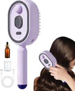 Brosse Électrique à Vapeur pour Cheveux Peigne à lumière rouge rechargeable | Brosse à Cheveux Sans Fil Anti-Frisottis avec Vaporisateur pour femme, , soin capillaire, nourrissant, nettoyant
