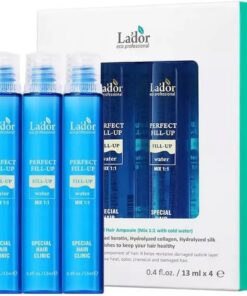 LA'DOR Perfect Hair Fill-up Professional Salon Care Sérum Capillaire Cheveux : Treatment Après-Shampooing 4 Ampoules de 13 ml Traitement Cheveux Kératine Protéine Collagène