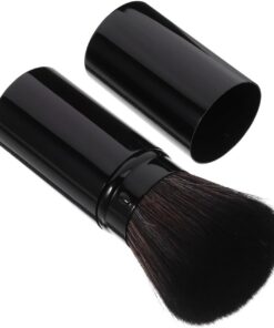HEMOTON Pinceau à Blush Compact Rétractable, Pinceau à Poudre Télescopique Métallique, Accessoire de Maquillage Portable pour Débutantes et Professionnelles