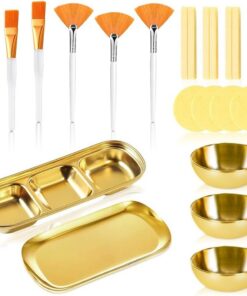 Ensemble de 23 Pièces pour Esthéticienne : Mélangeurs, Plateau de Service Compartimenté, Éventail pour le, Pinceaux, Applicateur de Masque pour le