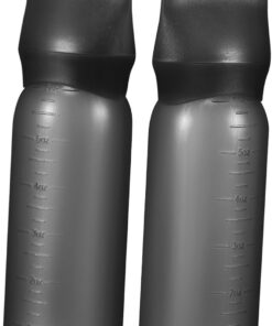 VALICLUD Flacon Applicateur Coloration Cheveux Noir en Pp, Lot de 2 Bouteilles Compressibles Polyvalentes pour Teinture et Soins Capillaires Peigne Intégré