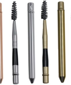 Applicateur de Cils Portable 8 Pièces en Aluminium, Outil de Maquillage | Tube de Rangement Inclus, Brosse à Tête Unique, Style Simple et Élégant pour Séparateur de Sourcils
