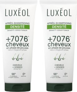 LUXEOL - Après-Shampooing Densité - +7076 Cheveux En Phase De Pousse* - Augmente La Densité Capillaire - 98% D'Ingrédients D'Origine Naturelle - Sans Silicones - Fabriqué en France - 200 ml (Lot de 2)