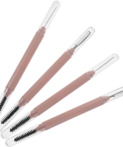 STOBAZA 4 Pièces Peigne à Cils pour Séparation Précise en Acier Inoxydable avec Protection, Brosse Mascara Compacte Accessoire Maquillage pour Soins Quotidiens des Cils