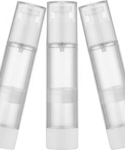 ericotry Lot de 3 flacons vaporisateurs vides à pompe sans air - Vaporisateur sous vide - Rechargeable - Outil cosmétique portable pour distribuer du maquillage et de l'eau (100 ml)