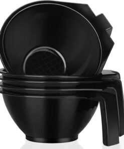Ciieeo Bol Mélangeur Solide et Pratique 5 Pièces pour Teinture Capillaire en Plastique Noir Poignée pour Salon de Coiffure et Soins Capillaires DIY