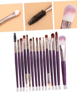 VICASKY 15pièces Kit de Pinceaux Maquillage pour Visage Cosmétiques Outils Toilette Pinceaux Blush Manches Plastique Poils Nylon Cadeau pour Femme