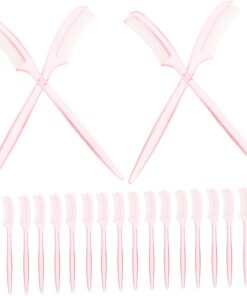 Healvian Peigne à Cils et Brosse à Sourcils en Plastique 100pcs Poignée Ergonomique, Outil de Maquillage Facile à Tenir pour Extensions et Mise des Sourcils Couleur Aléatoire