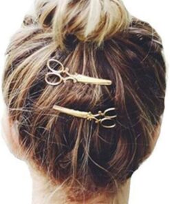 1 paire de ciseaux à cheveux créatifs argentés, pince à cheveux, épingle à cheveux, accessoires pour femmes et filles, accessoires de coiffure, soins capillaires