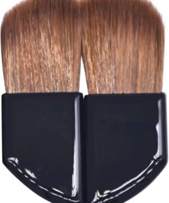 Healeved Ensemble de 2 Mini Pinceaux à Blush Outils de Maquillage Taille de Voyage Pinceau à Fond de Teint Pinceau de Maquillage