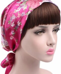 Bonnet la Femmes Imprimé Nuit et Floral de Satin en Respirant Élégant, Protège Coiffure, pour Chimiothérapie et Soins Capillaires