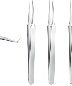 Lot de 3 pinces à épiler en acier inoxydable pour poils incarnés, points noirs, sourcils de précision pour poils du visage, poils incarnés, échardes et points noirs