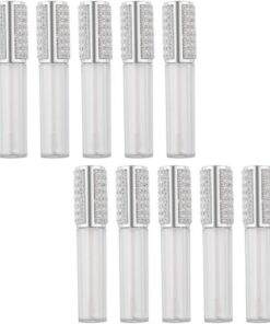 STOBAZA Lot de 10 Flacons Rechargeables en Verre 5ml Argenté pour Gloss à Lèvres, Faciles à Transporter, pour Outils DIY et Créations Artistiques