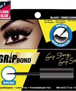 EBIN NEW YORK Adhésif pour cils Grip Bond (type pinceau, noir/foncé sec, 0,17 oz) | hypoallergénique sans latex sans formaldéhyde dure toute la journée idéal pour les peaux sensibles