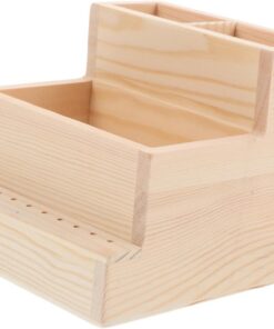 OUNONA Boîte de Rangement Bois pour Outils de Manucure Organisateur Capacité pour Forets à Ongles et Accessoires de Salon de Beauté