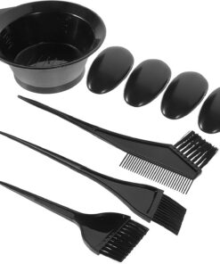 STOBAZA Kit de Teinture pour Cheveux Plastique avec Bol Épais Anti-débordement et Protège-oreilles pour Salon et Soin Capillaire à Domicile