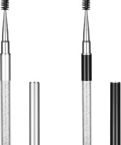 Lot de 2 pinceaux à sourcils avec capuchon, réutilisables, pour les cils, les sourcils, les sourcils en spirale avec poignée, outil de maquillage, accessoires de maquillage pour femme