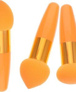 Toyvian Set de 3 Stylos de Maquillage Poignée en Pp et Latex, Éponges à Maquillage Portables Texture Souple et Élasticité, pour Application Visage