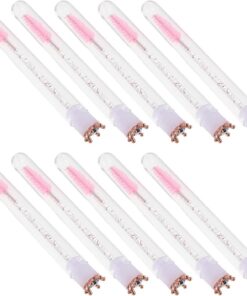 Lot de 10 Brosses à Cils en Tube Rose avec Paillettes, Pinceaux de Maquillage à Manche Cristal de Couronne, Outils pour Mascara et Sourcils, Accessoires de Beauté