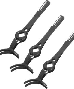 Housoutil 3pièces Pince à Cils avec Peigne Acier Inoxydable Lot pour Courber et Coiffer les Cils Naturels ou Extensions Outil Professionnel pour Maquillage