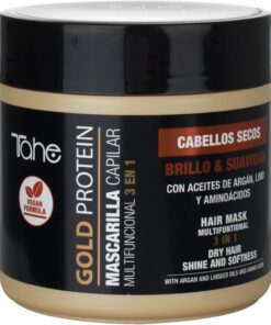 Tahe Gold Protein Masque Capillaire 3 en 1 pour des Cheveux Secs, Éclat et Douceur (400 ml)