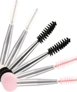 ULTECHNOVO Kit 6pcs Pinceaux Maquillage Double Tête en Aluminium pour Sourcils et Cils, Outil Professionnel pour Maquillage Yeux, pour Noël et Saint-valentin