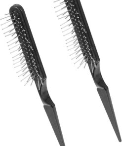 Toyvian Peigne à Cheveux Noir 2pcs Airbag en Abs pour Séparation et Massage Cuir Chevelu, Dents Espacées Standard, Coiffure Professionnelle et Soins Capillaires