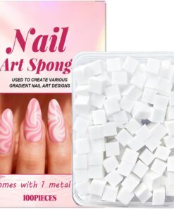 Petites Éponges pour Ongles 100 Pièces d'Outils de Beauté Doux et Carrés | Kit de Design d'Ongles Pour Soins à Domicile Mariage Spa Soirée Vacances