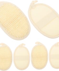 Healvian 6pièces Luffa Exfoliating Body Sponge Loofah Pads for Shower Face Cleaning Sponges Bath Scrubbers Skin Massager Pads