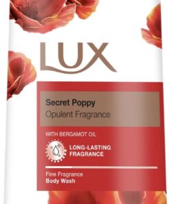 Lux Soin nettoyant Visage Secret Poppy Gel Douche avec Bergamot Oil Gentle Sootheng Gel Douche Nourisheng Body Cleanser Aromatic Parfum Bath Soap 600 ML