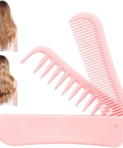 Peigne à Cheveux Pliant Outil de Coiffure et Soin Capillaire à Double Tête | Peigne à Dents Fines Pliable pour Maison Coiffeur Appartement Hôtel Dortoir Universitaire Ferme Plage