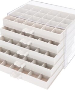 VICASKY Boîte de Rangement pour Perles et Strass Contenant Compartiments Pratique pour Outils de Nail Art et Petits Objets